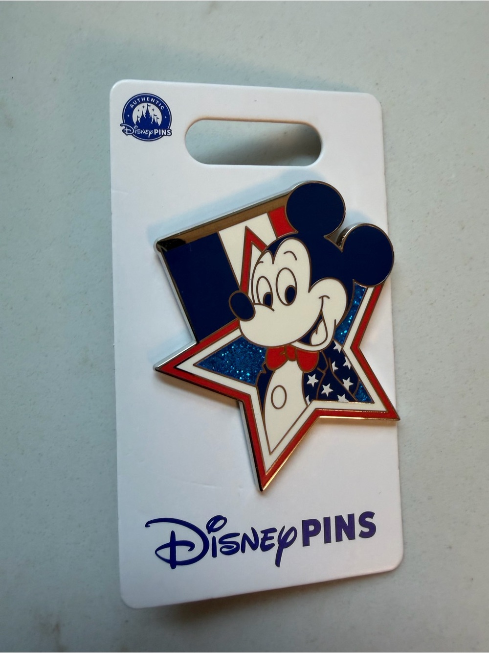 Disney Red White Blue Mickey Mouse Star Pin